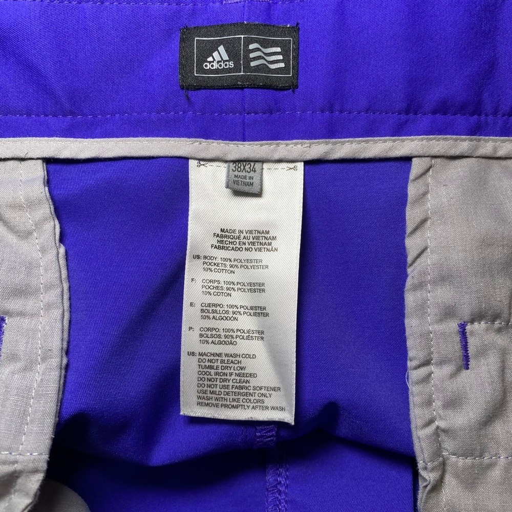 Adidas Golf Pants Men's 38x34 Purple Flat Front Performance Stretch Trousers - Picture 11 of 11